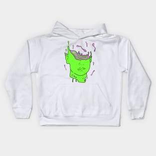 psychedelic abstract portrait (Green) Kids Hoodie